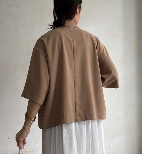  「【セットアップ可能】接触冷感5分袖ジャケット」|テーラードジャケット|