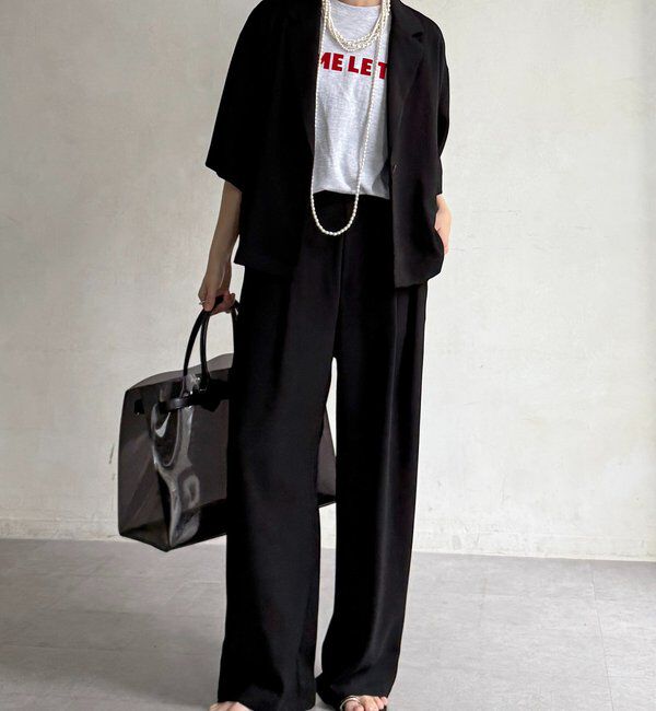  「【セットアップ可能】接触冷感5分袖ジャケット」|テーラードジャケット|