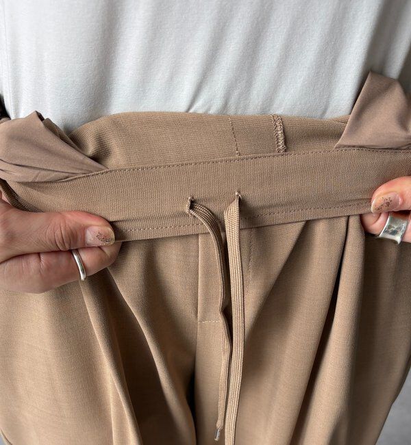  「【セットアップ可能】接触冷感タックイージーパンツ」|チノ|