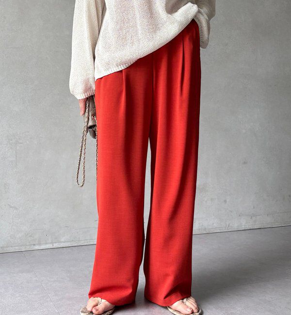  「【セットアップ可能】接触冷感タックイージーパンツ」|チノ|