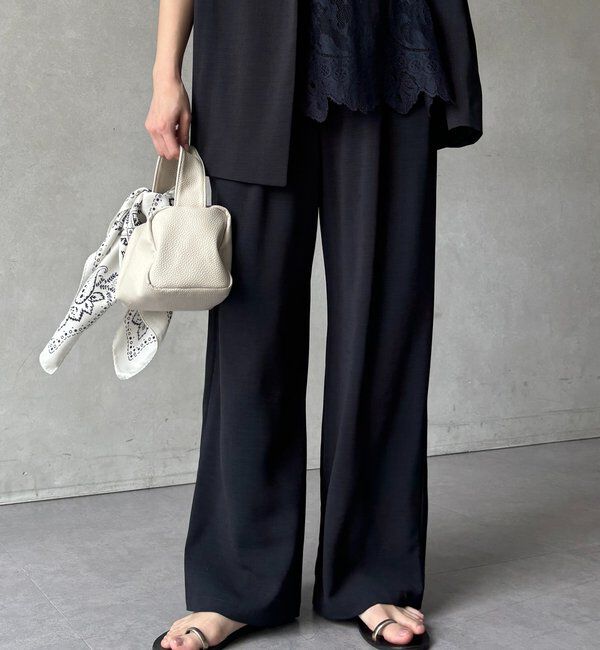  「【セットアップ可能】接触冷感タックイージーパンツ」|チノ|