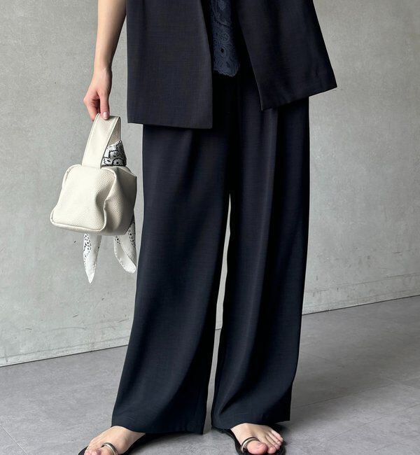  「【セットアップ可能】接触冷感タックイージーパンツ」|チノ|