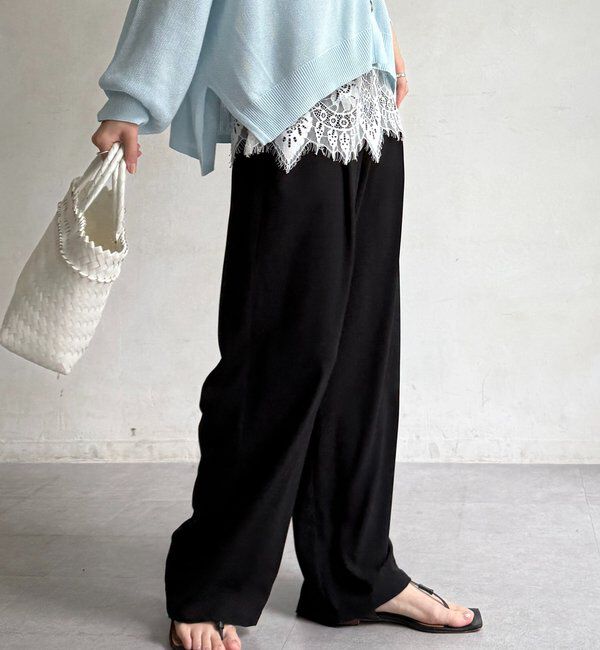  「【セットアップ可能】接触冷感タックイージーパンツ」|チノ|