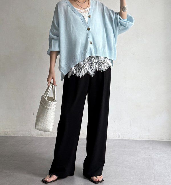  「【セットアップ可能】接触冷感タックイージーパンツ」|チノ|