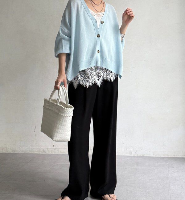  「【セットアップ可能】接触冷感タックイージーパンツ」|チノ|