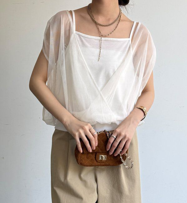  「【WEB限定】前後2WAYチュールカシュクールプルオーバー」|シャツ・ブラウス|オフホワイト