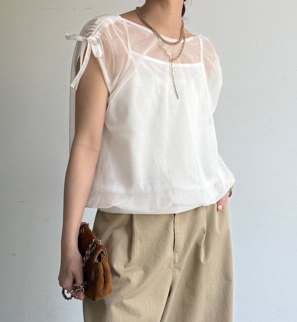  「【WEB限定】前後2WAYチュールカシュクールプルオーバー」|シャツ・ブラウス|