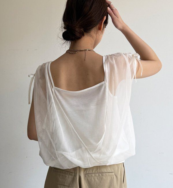  「【WEB限定】前後2WAYチュールカシュクールプルオーバー」|シャツ・ブラウス|