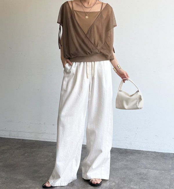  「【WEB限定】前後2WAYチュールカシュクールプルオーバー」|シャツ・ブラウス|