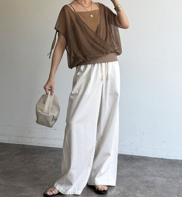  「【WEB限定】前後2WAYチュールカシュクールプルオーバー」|シャツ・ブラウス|