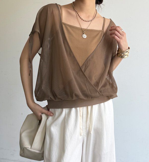  「【WEB限定】前後2WAYチュールカシュクールプルオーバー」|シャツ・ブラウス|