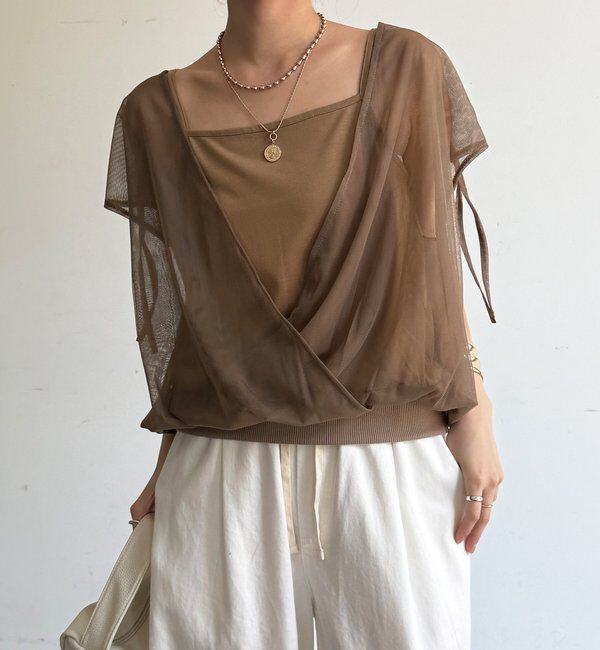  「【WEB限定】前後2WAYチュールカシュクールプルオーバー」|シャツ・ブラウス|