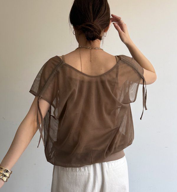  「【WEB限定】前後2WAYチュールカシュクールプルオーバー」|シャツ・ブラウス|