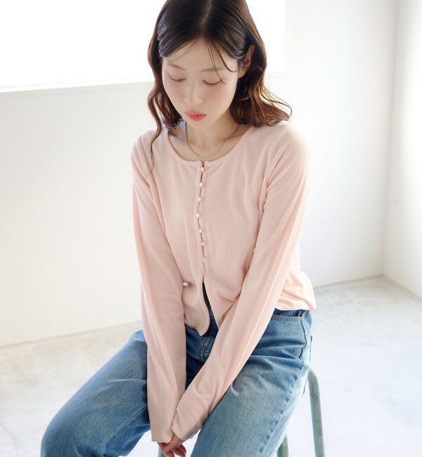  「カットベロアボタンカーディガン」|Tシャツ・カットソー|