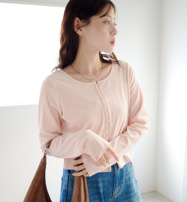  「カットベロアボタンカーディガン」|Tシャツ・カットソー|