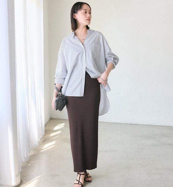  「【マイナス3kg/レビュー高評価☆】リブタイトスカート」|スカート|