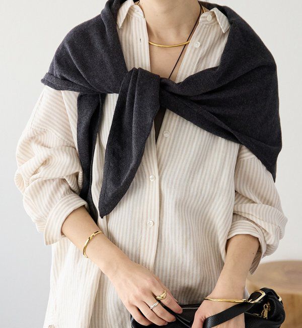  「【新色追加/リバイバル】【MONN.:.(モン)】サンカクストール」|ストール|チャコールグレー