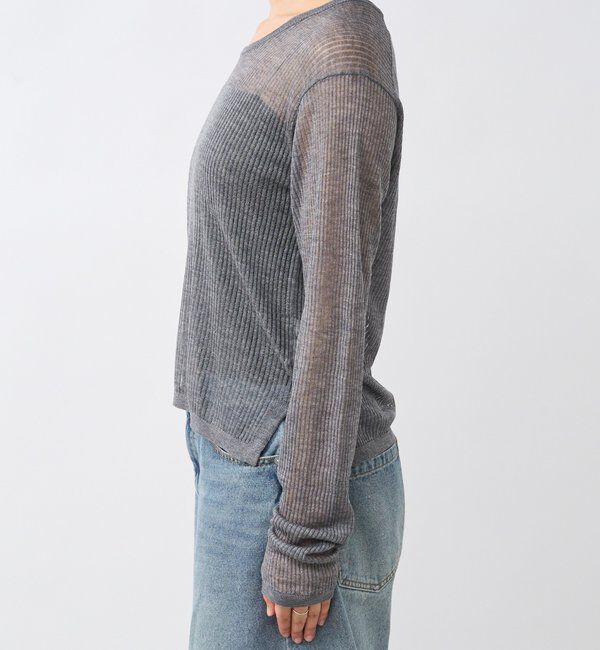  「【抜け感◎】シアーUネックニット」|ニット・セーター|