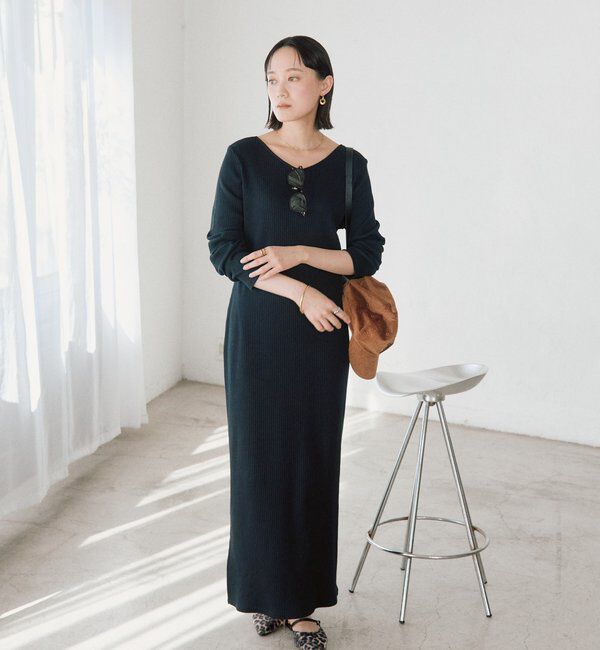  「【全骨格細見え】NEW2WAYロングリブワンピース」|ワンピース|