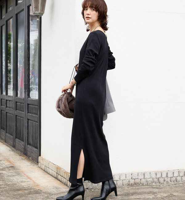  「【全骨格細見え】NEW2WAYロングリブワンピース」|ワンピース|