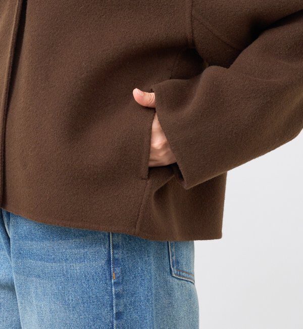  「【上品見え】ウールリバーショートコート」|その他|