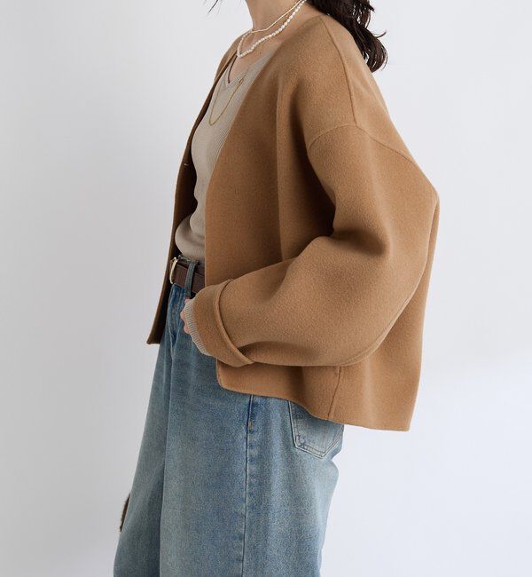  「【上品見え】ウールリバーショートコート」|その他|