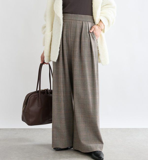  「【最高気温5度の寒い日に！/すっきり見え】ウォームタックワイドスラックス」|チノ|