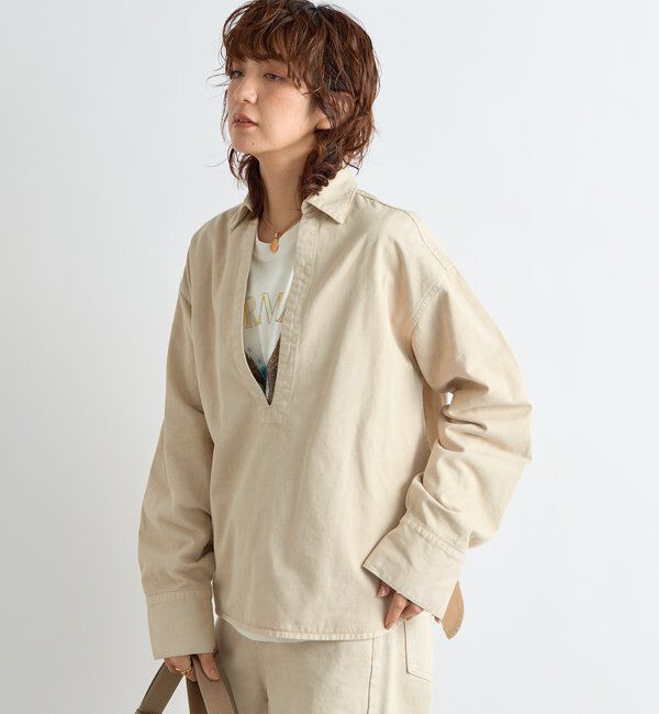  「【MONN.:.(モン)】スキッパーデニムシャツ」|シャツ・ブラウス|