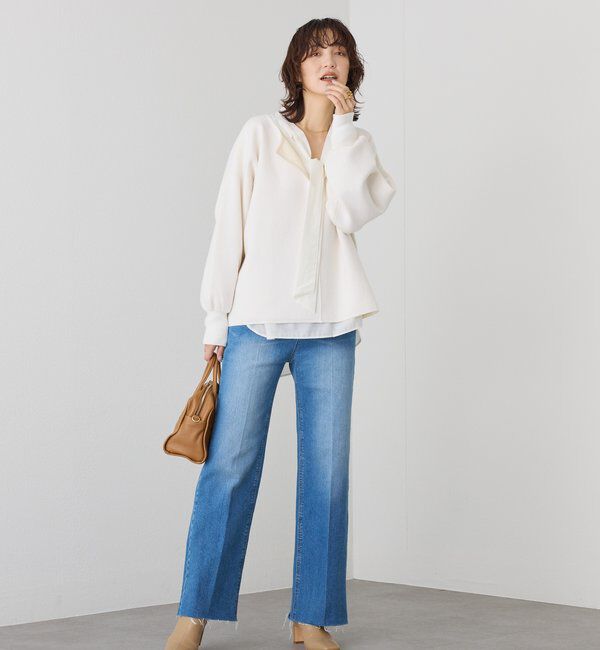  「【抜け感◎】キーネッククッションニット」|ニット・セーター|