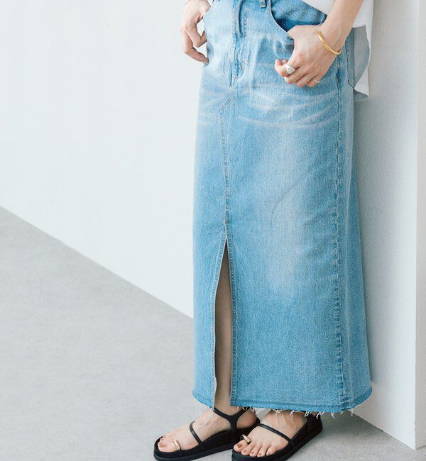  「予約【RIMH（リムエイチ）】スリットデニムスカート」|スカート|