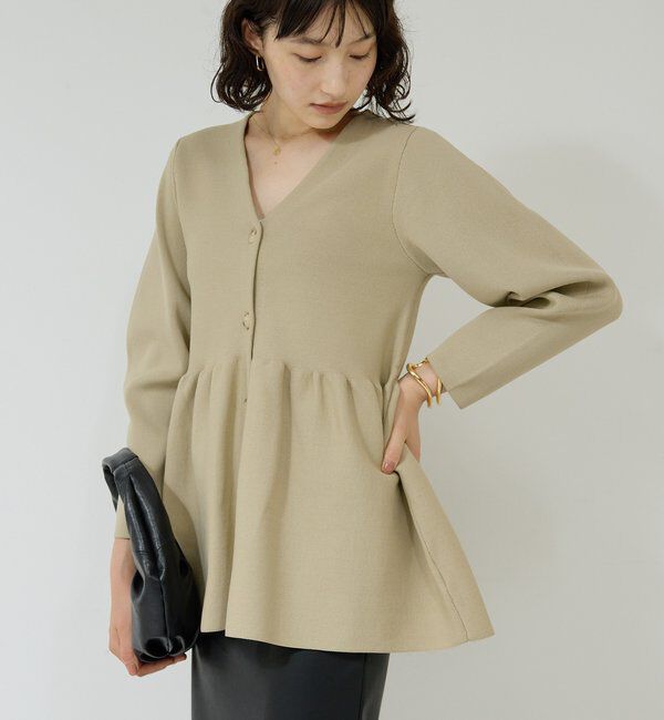  「ペプラムロングカーデ」|ニット・セーター|