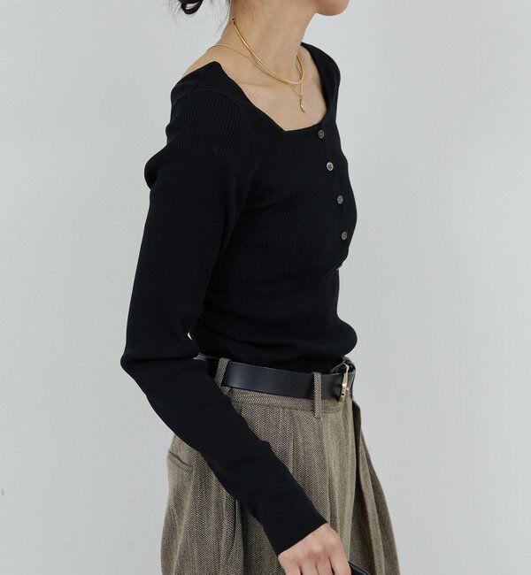  「スクエアヘンリーネックニット」|ニット・セーター|