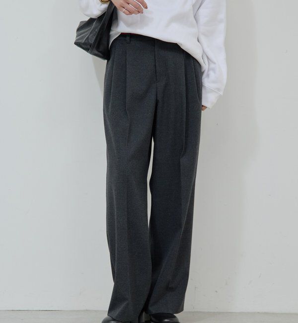  「タックワイドストレートパンツ」|チノ|