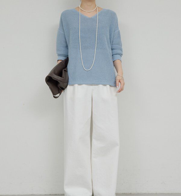  「【手洗い可】コットンメッシュプルオーバー」|ニット・セーター|