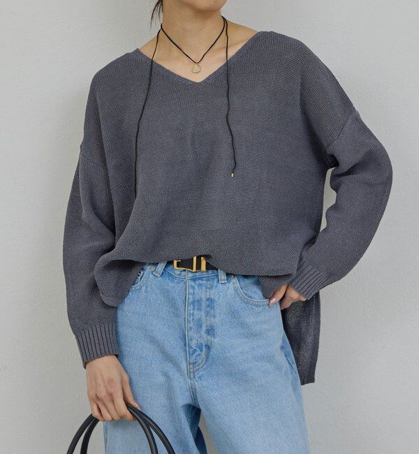  「【手洗い可】コットンメッシュプルオーバー」|ニット・セーター|