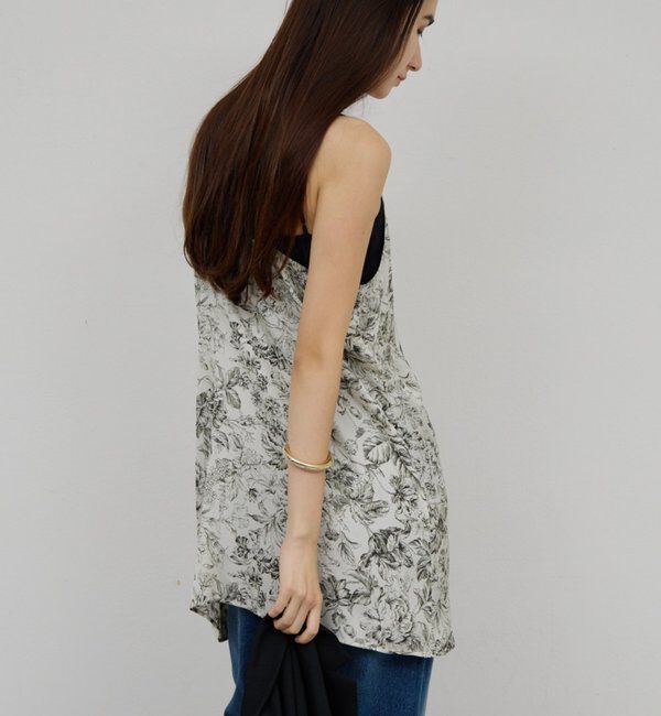  「【セットアップ対応】ボタニカルサテンキャミ」|シャツ・ブラウス|