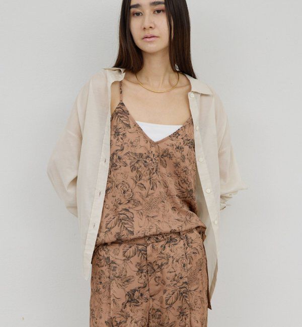  「【セットアップ対応】ボタニカルサテンキャミ」|シャツ・ブラウス|ブラウン