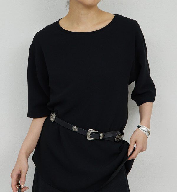  「バックスリットハーフスリーブブラウス」|シャツ・ブラウス|ブラック