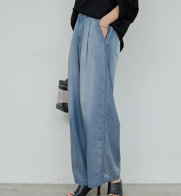  「【夏でも快適】シアーデニムパンツ」|デニム|