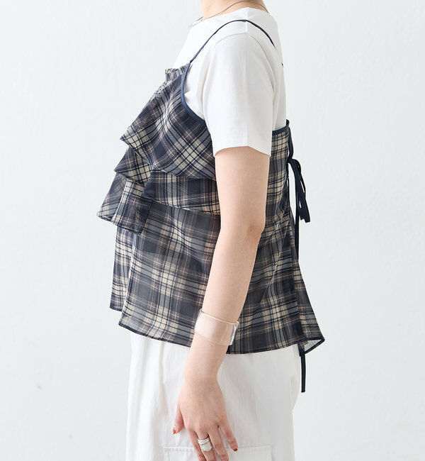  「チェックフリルキャミ」|シャツ・ブラウス|