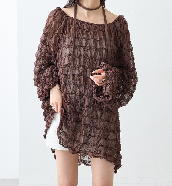  「ウェーブシアーブラウス」|シャツ・ブラウス|