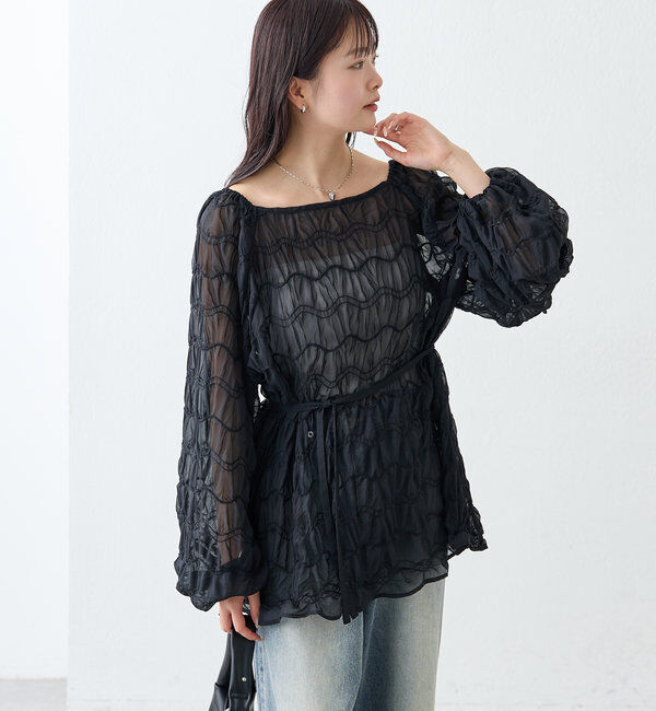  「ウェーブシアーブラウス」|シャツ・ブラウス|