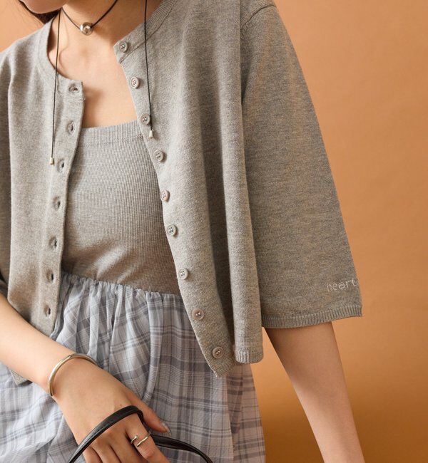  「チビボタンカーディガン」|カーディガン|グレー
