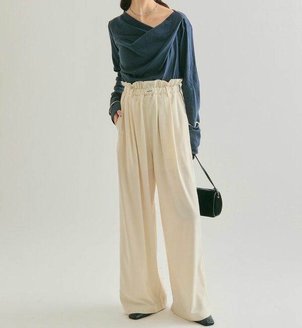  「【オールシーズン対応/WEB限定アイボリー】フリルイージーパンツ」|チノ|