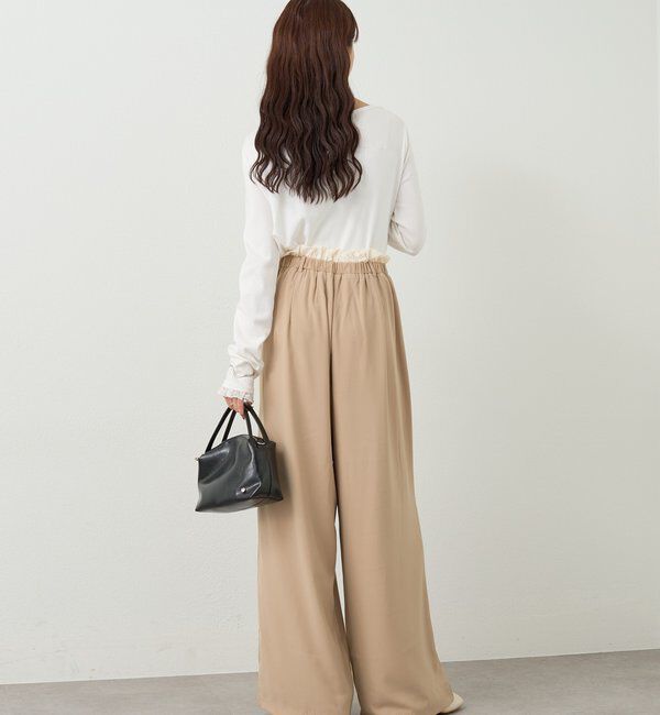  「【オールシーズン対応/WEB限定アイボリー】フリルイージーパンツ」|チノ|