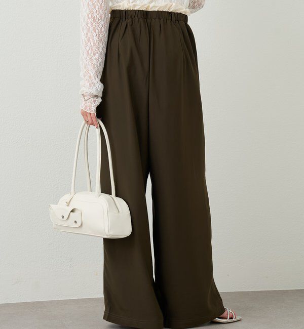  「【オールシーズン対応/WEB限定アイボリー】フリルイージーパンツ」|チノ|