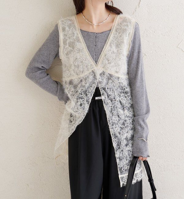  「シャギーレース タンクチュニック」|シャツ・ブラウス|