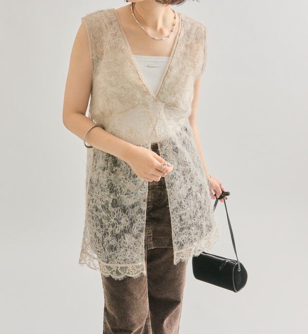  「シャギーレース タンクチュニック」|シャツ・ブラウス|