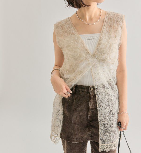  「シャギーレース タンクチュニック」|シャツ・ブラウス|
