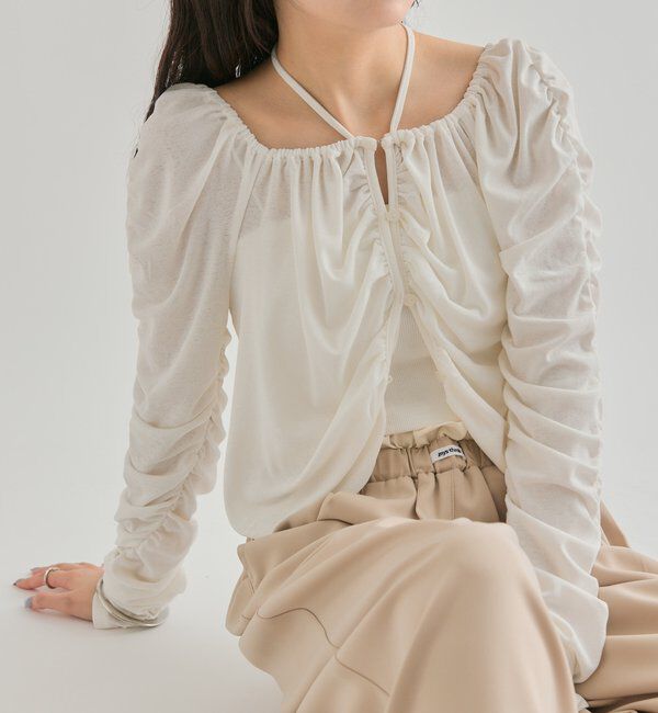  「スクエアネック シャーリングカーディガン」|Tシャツ・カットソー|